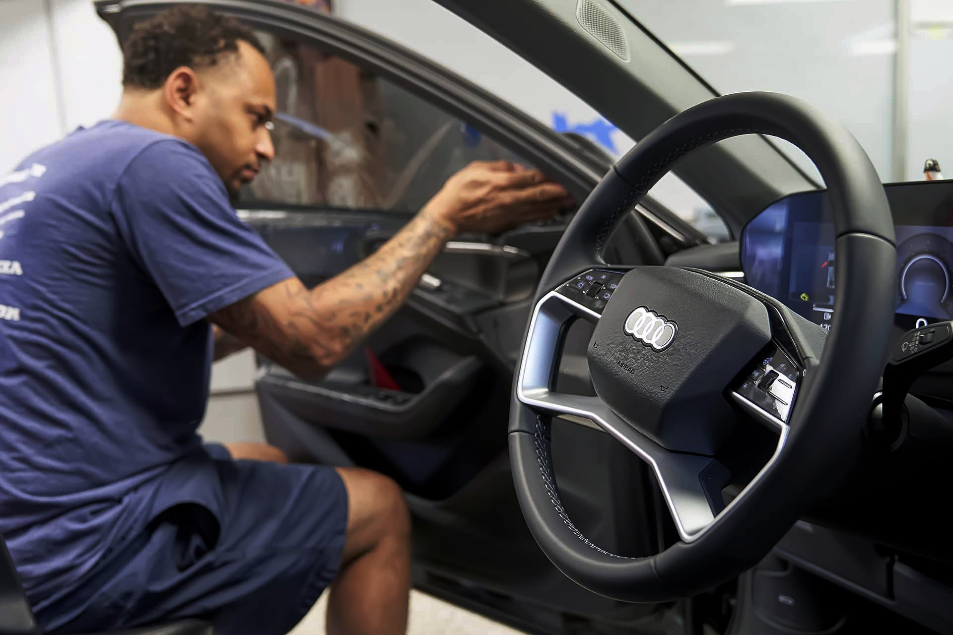 Professional automotive window tint installation in Lenexa